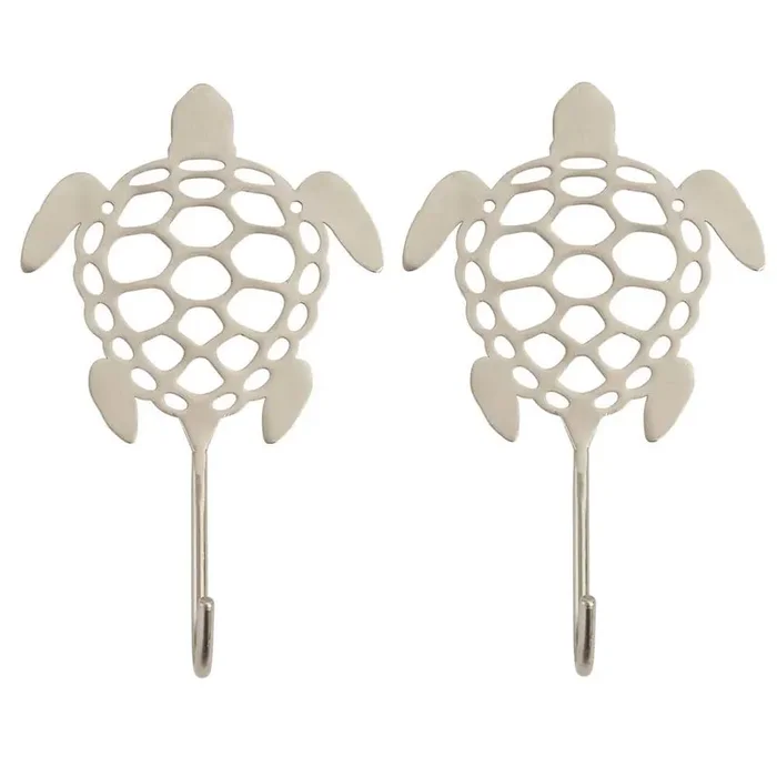 Turtle J-Hook Robe/Towel Hook Silver Finish