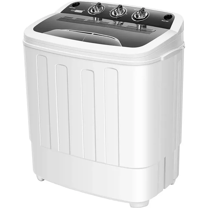 Twin Tub 23.2 in. 0.78/0.42 cu. ft. Mini Portable Top Load Washing Machine with Drain Hose in White