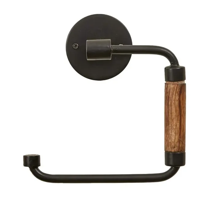 Urban Farmhouse Wall Mount Black Finish Toilet Paper Holder