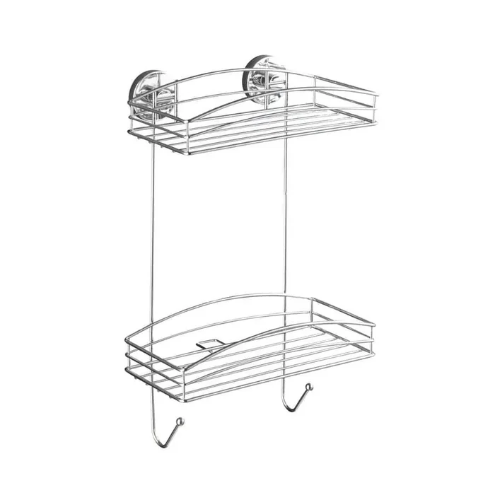 Vacuum Loc 2-Tier Wall Shelf in Chrome