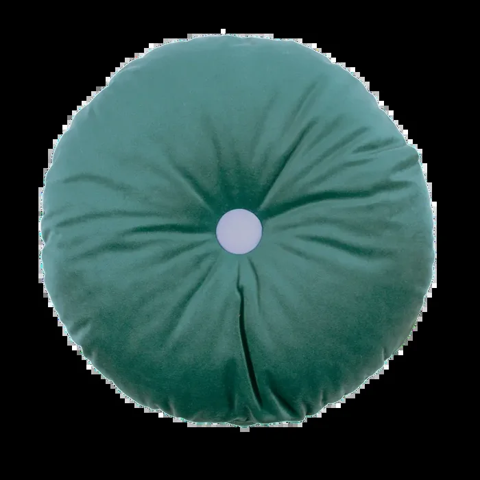 Velvet Round Cushion Jungle Green