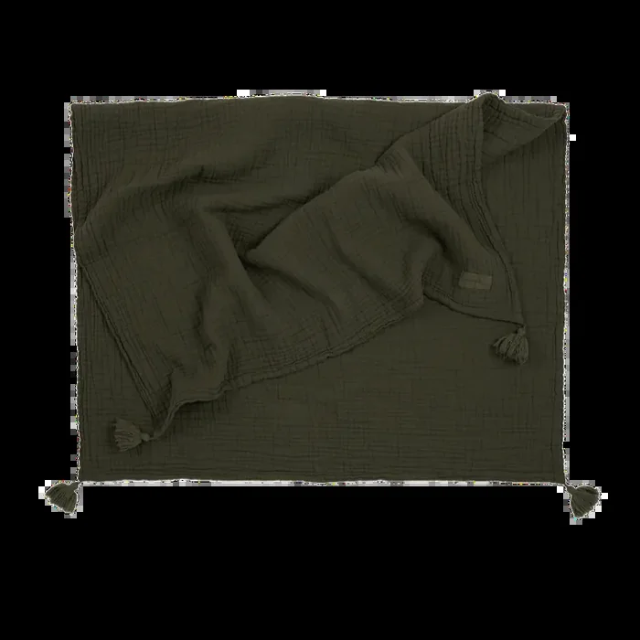 Wabi Sabi Blanket in Washed Double Muslin Vetiver