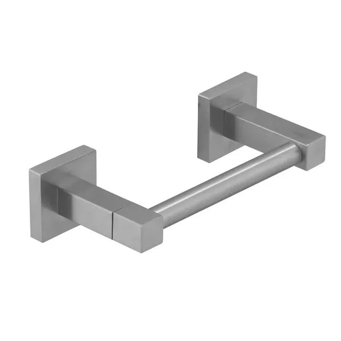 Wall Mounted Toilet Paper Holder Double Post Pivoting Square Tissue Holders Roll Hangers Stand Modern in Brushed Nickel